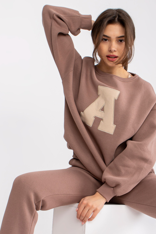 Hnědá mikina Edvige bez kapuce