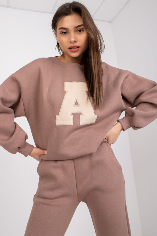 Hnědá mikina Edvige bez kapuce