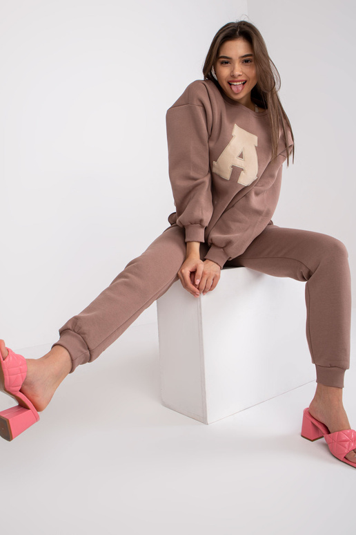 Hnědá mikina Edvige bez kapuce