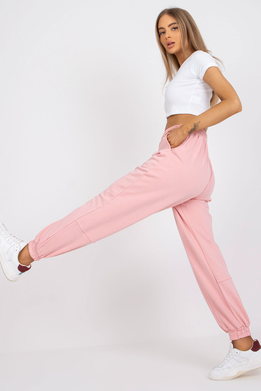 Červnové růžové tepláky s vysokým pasem