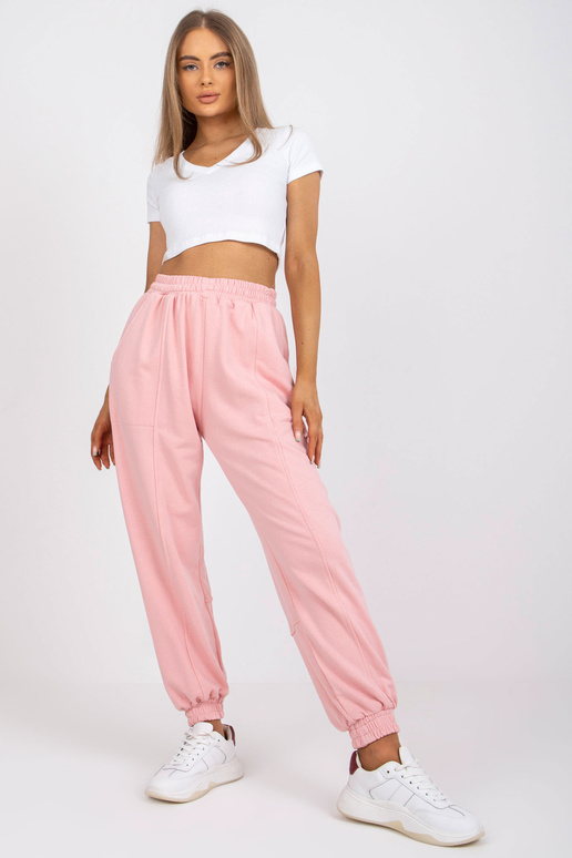 Červnové růžové tepláky s vysokým pasem