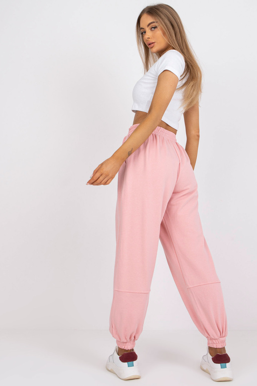 Červnové růžové tepláky s vysokým pasem