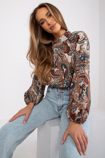 Béžová halenka s potiskem Mia