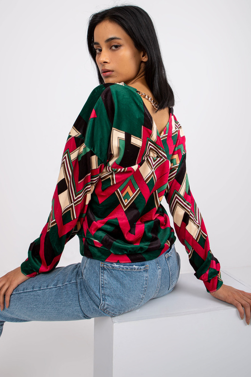 Zelená a růžová halenka Emma