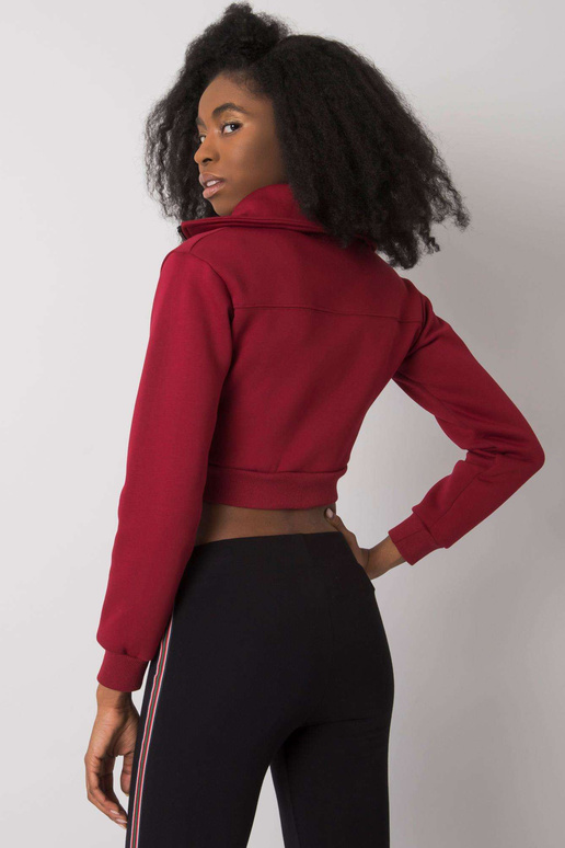 Vínová krátká kardiganová mikina Ann...