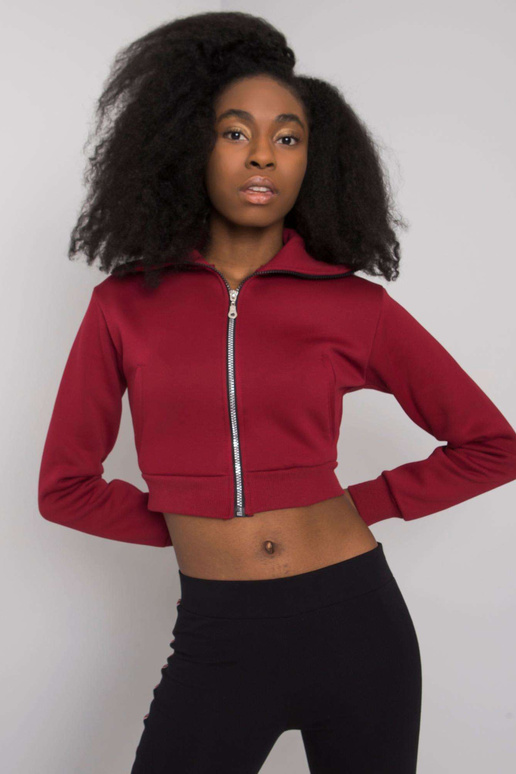 Vínová krátká kardiganová mikina Ann...