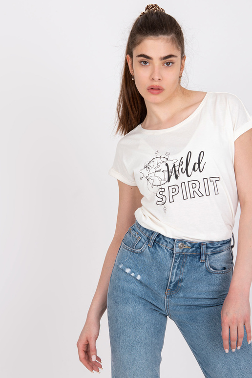 Ecru bavlněné tričko pro ženy Cabrera...