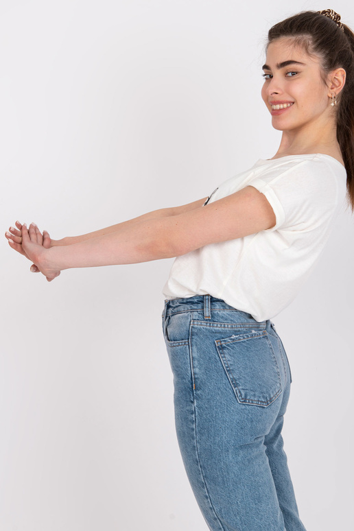 Ecru bavlněné tričko pro ženy Cabrera...