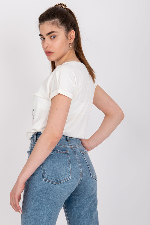 Ecru bavlněné tričko pro ženy Cabrera...