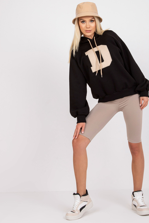 Černá dámská mikina s kapucí Valeria