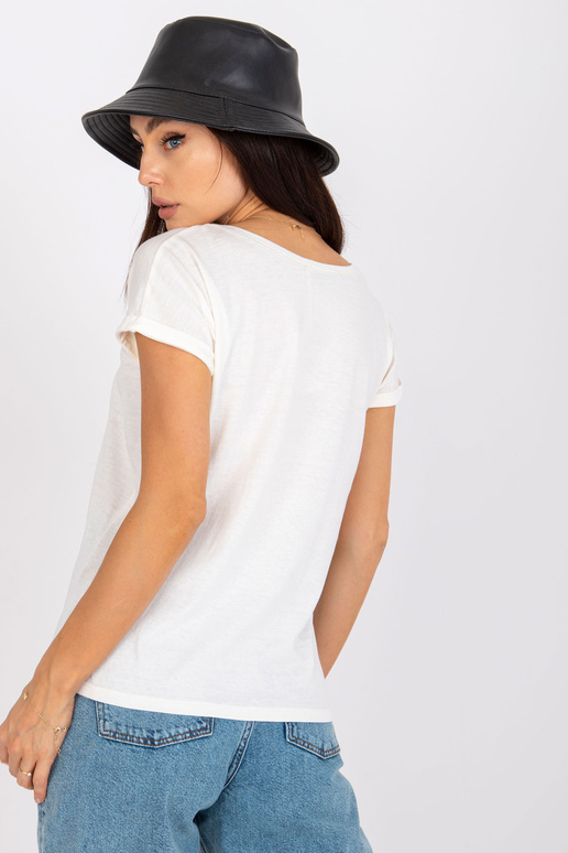 Ecru dámské tričko s potiskem Malvina...