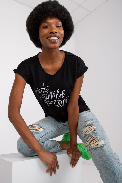 Černé dámské tričko s potiskem...