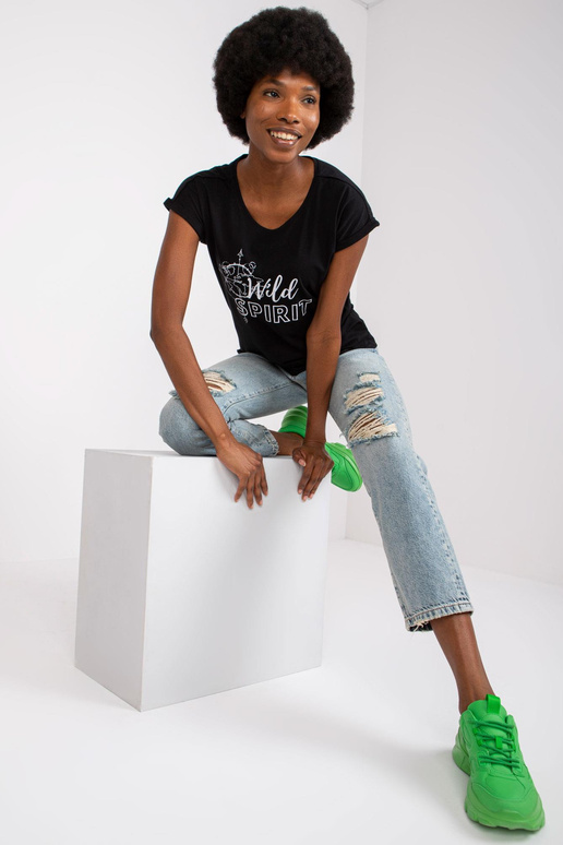 Černé dámské tričko s potiskem...