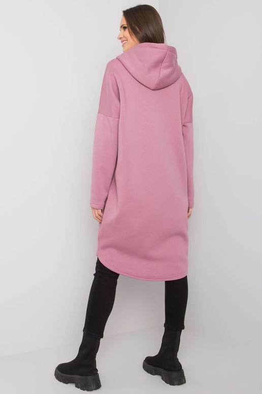 Špinavě růžová dlouhá mikina pro ženy...