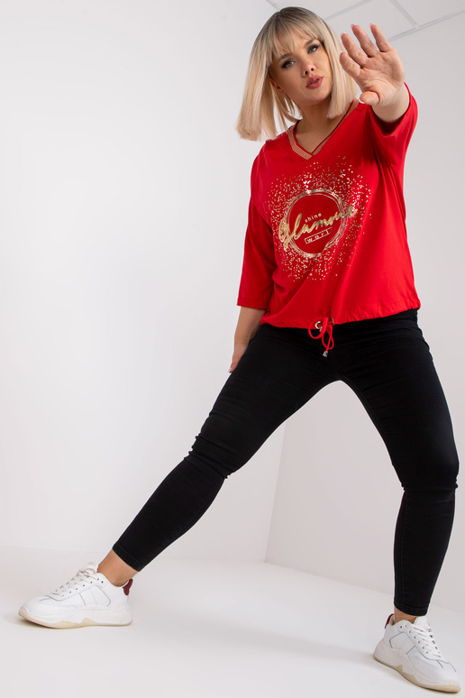 Červená halenka plus velikosti s... Červená halenka plus velikosti s...