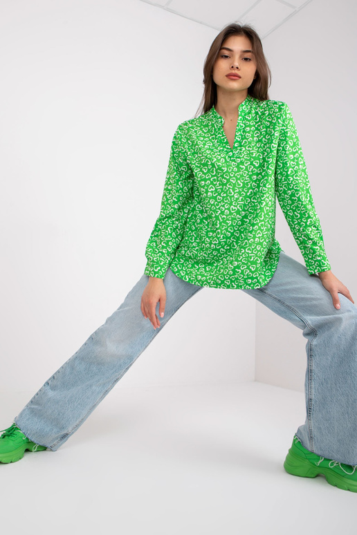 Inesa zelená halenka s dlouhým rukávem