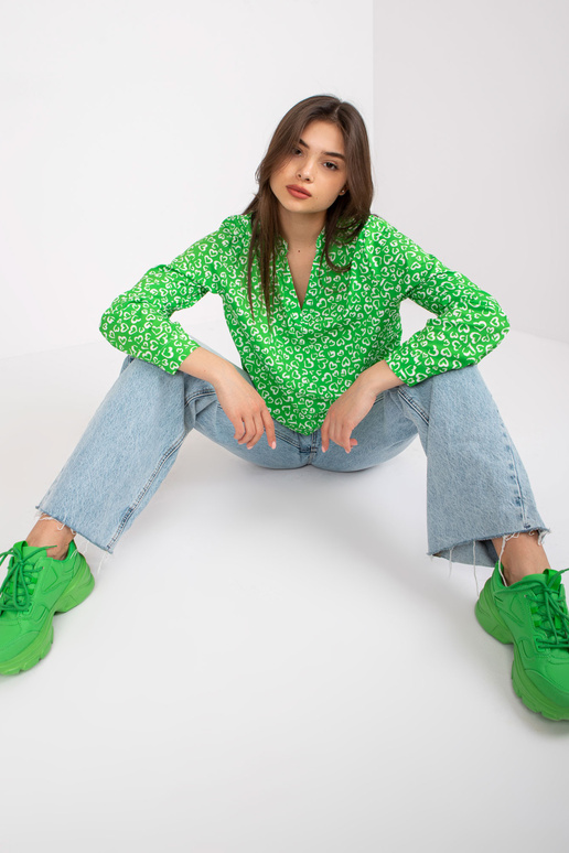 Inesa zelená halenka s dlouhým rukávem