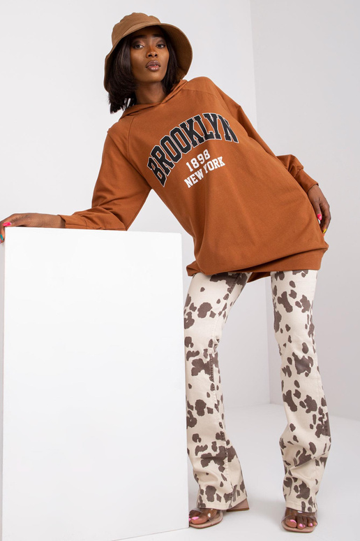 Světle hnědá dlouhá mikina Roxane s...