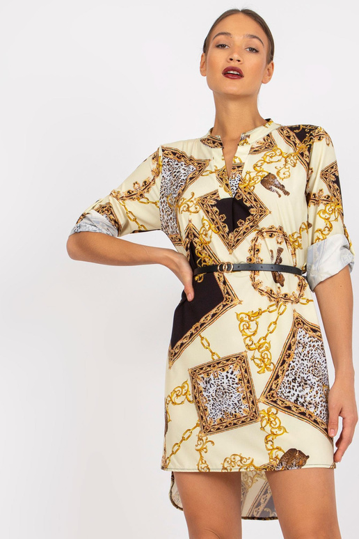 Žluté minišaty s potiskem Dolores