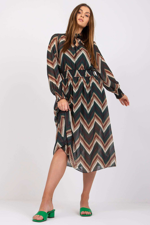 Zelené šaty s potisky Santorini