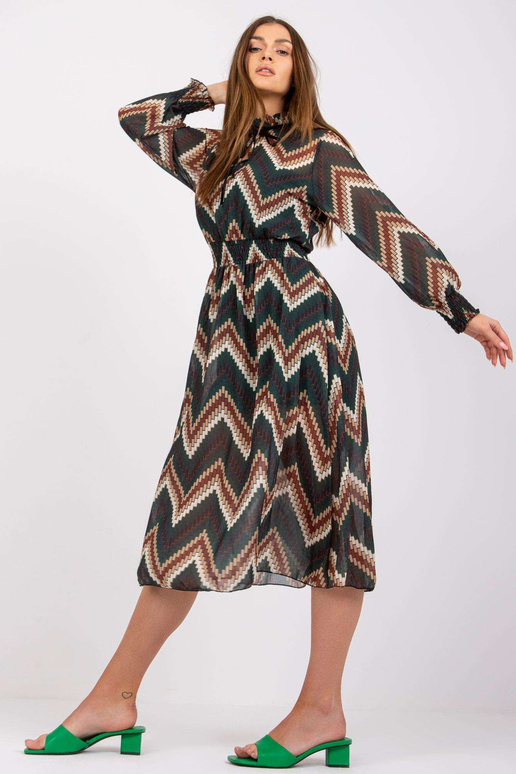 Zelené šaty s potisky Santorini