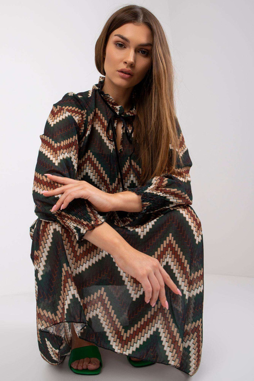 Zelené šaty s potisky Santorini