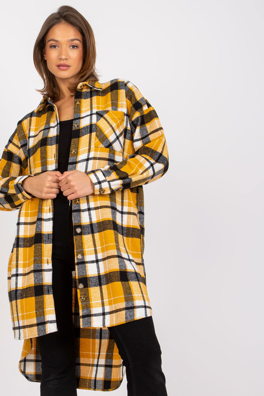 Žlutá a černá bavlněná košile Jolanta