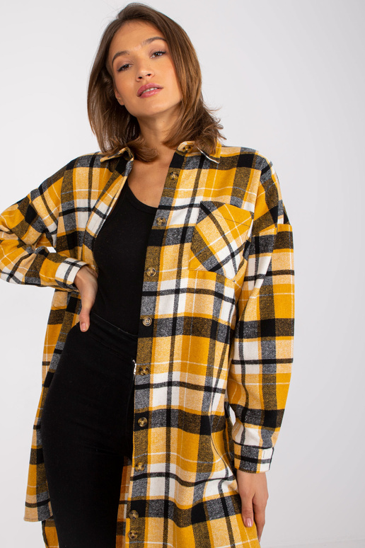 Žlutá a černá bavlněná košile Jolanta