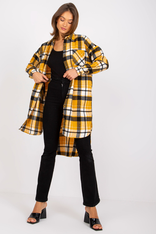 Žlutá a černá bavlněná košile Jolanta