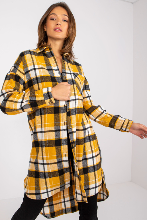 Žlutá a černá bavlněná košile Jolanta