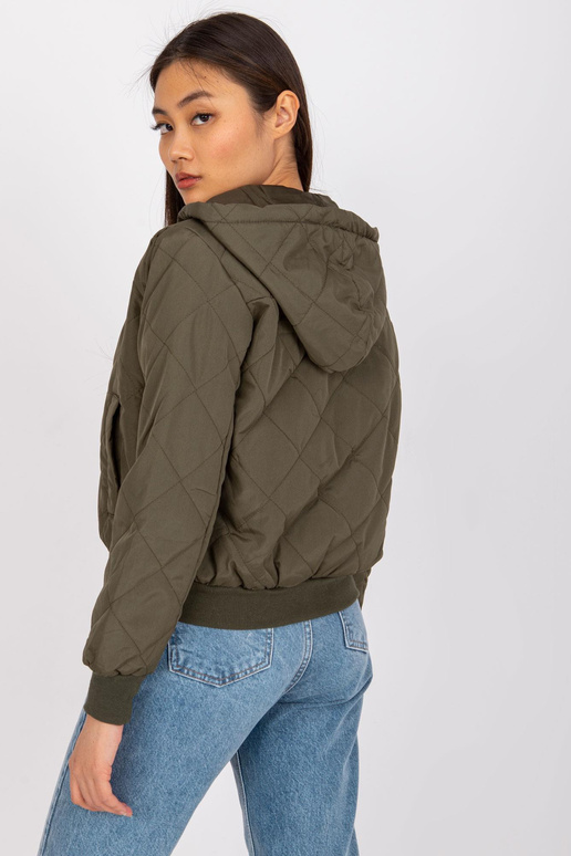 Khaki přechodová bunda s prošíváním...