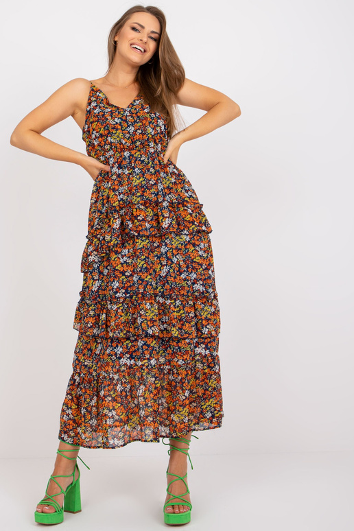 Námořnicky modré maxi šaty s...