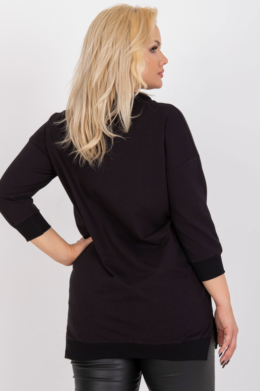 Černá plus size bavlněná tunika s... Černá plus size bavlněná tunika s...
