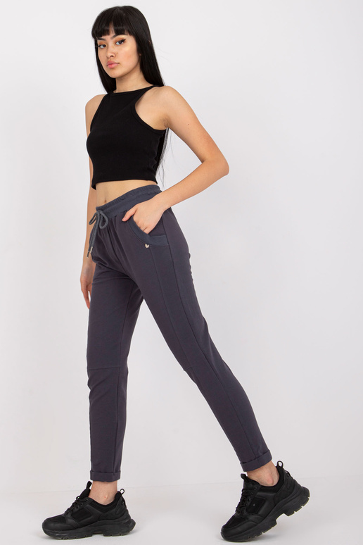 Grafitové dámské bavlněné tepláky