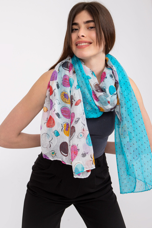 Bílá a modrá zavinovačka s potiskem