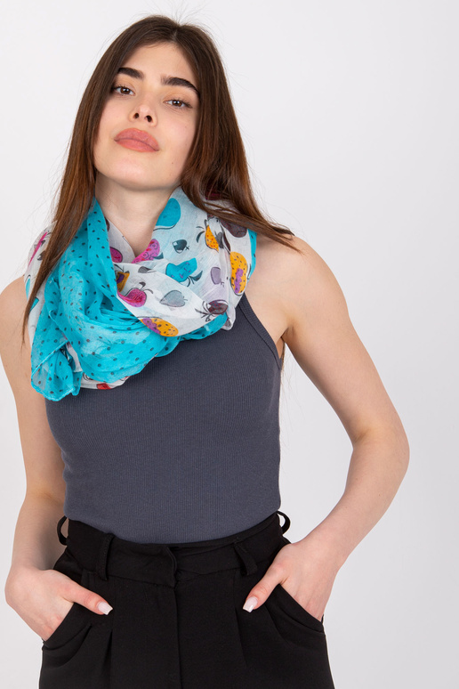 Bílá a modrá zavinovačka s potiskem