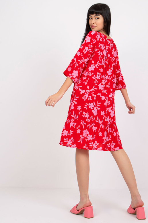 Červené květované šaty Pola SUBLEVEL
