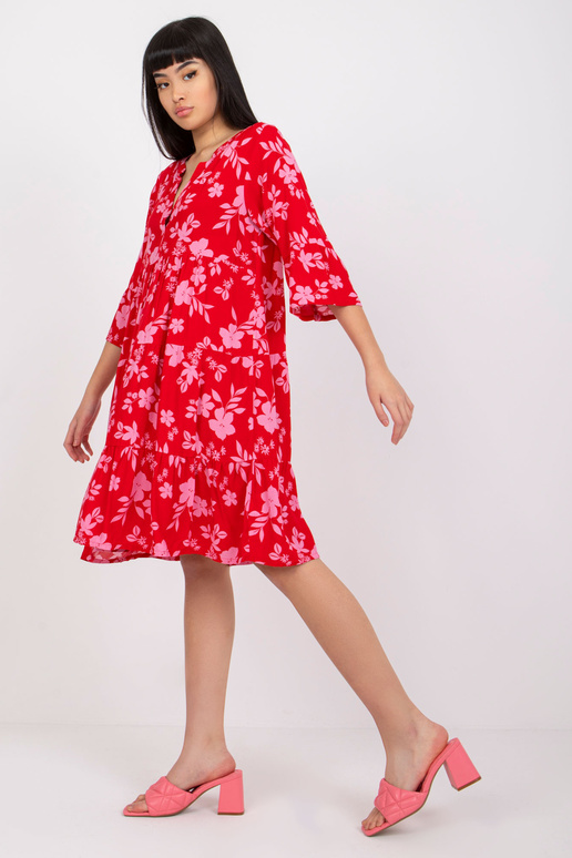 Červené květované šaty Pola SUBLEVEL
