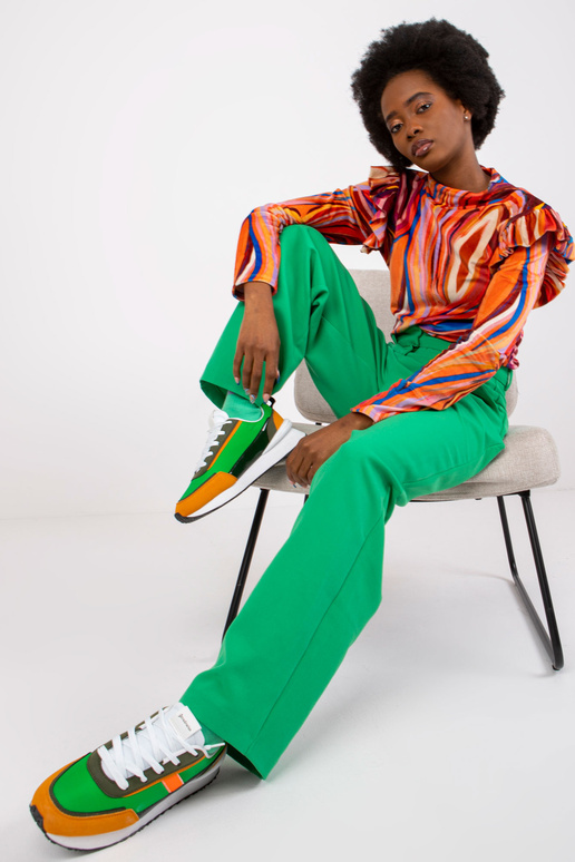 Oranžová velurová halenka s volány Lina