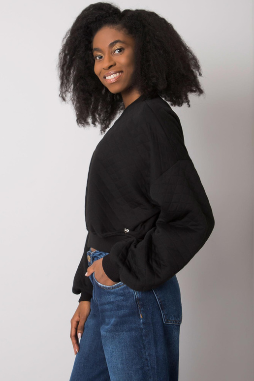 Černá Crystal prošívaná mikina