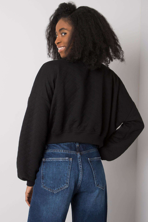 Černá Crystal prošívaná mikina