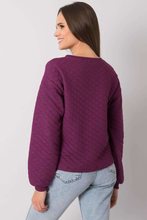 Fialová prošívaná mikina bez kapuce...