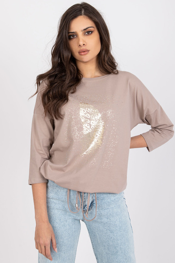 Tmavě béžová halenka s...