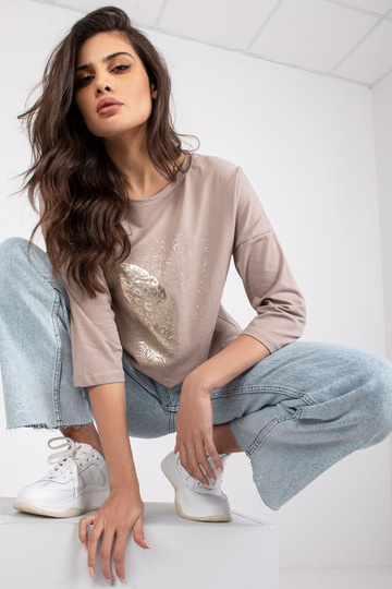 Tmavě béžová halenka s... 2