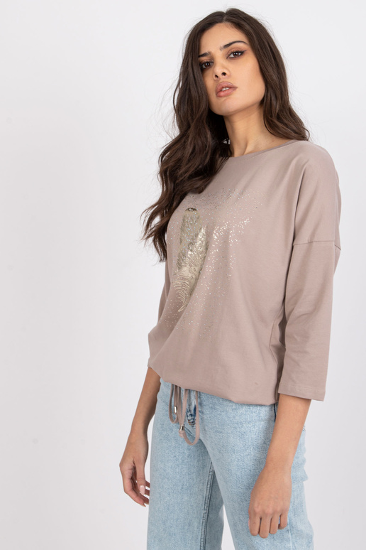 Tmavě béžová halenka s kamínky Camila