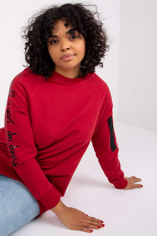 Vínová mikina tunika plus size s...