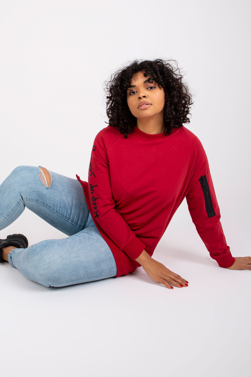 Vínová mikina tunika plus size s...