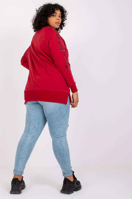 Vínová mikina tunika plus size s...