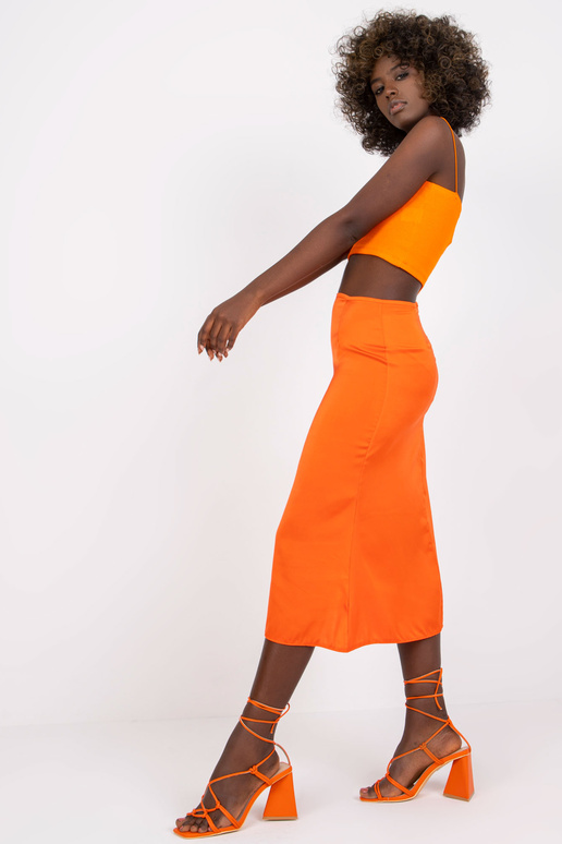 Oranžová midi lichoběžníková sukně... Oranžová midi lichoběžníková sukně...