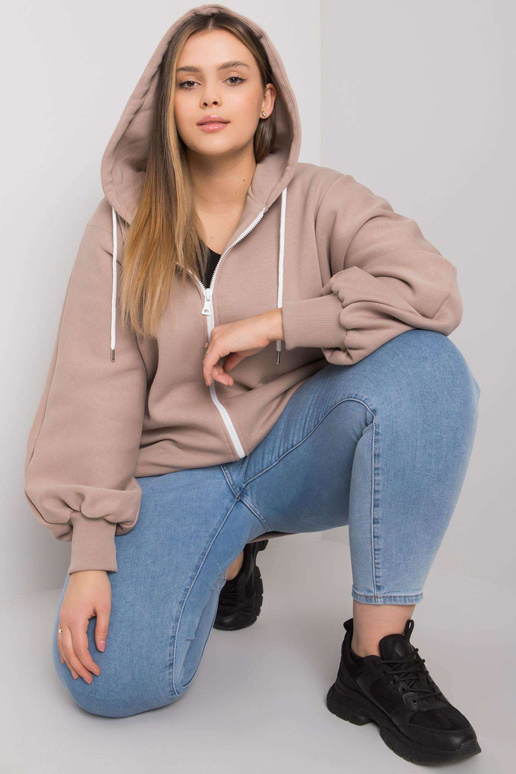 Tmavě béžová mikina s kapucí Ella